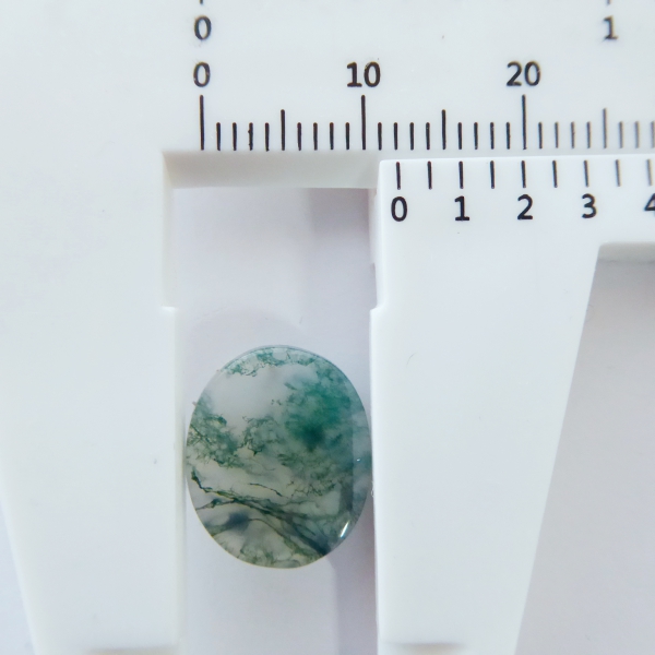 Agate Green Moss Oval Cabochon 17mm wide